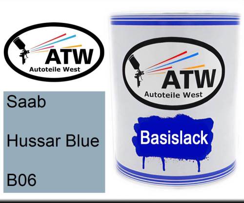 Saab, Hussar Blue, B06: 1L Lackdose, von ATW Autoteile West.